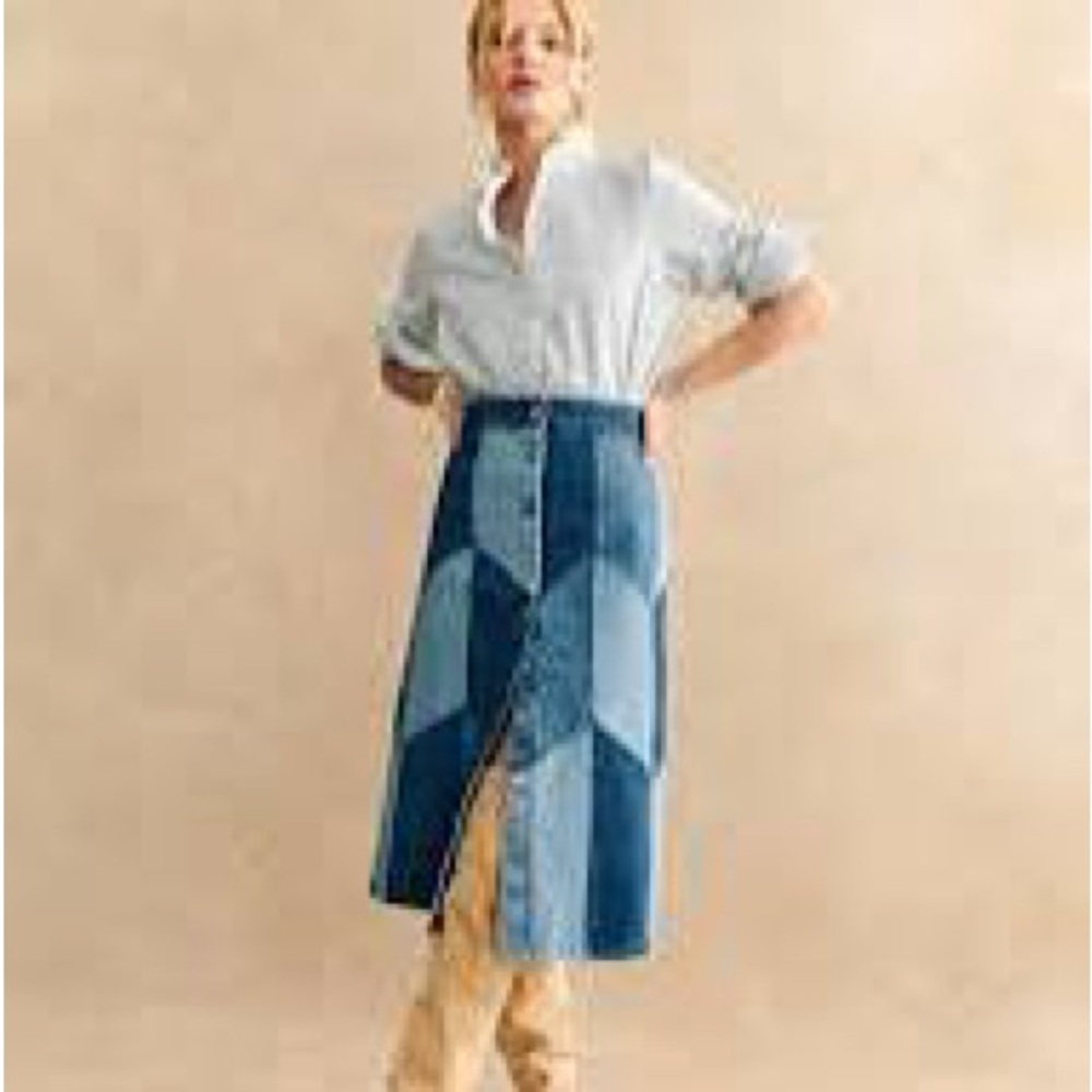Sezane Alexane patchwork skirt